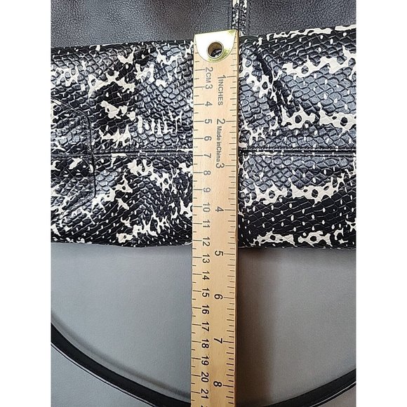 Coach Leather Bleecker Cooper Tote Shoulder Bag Black Python Top Zip - Picture 11 of 15